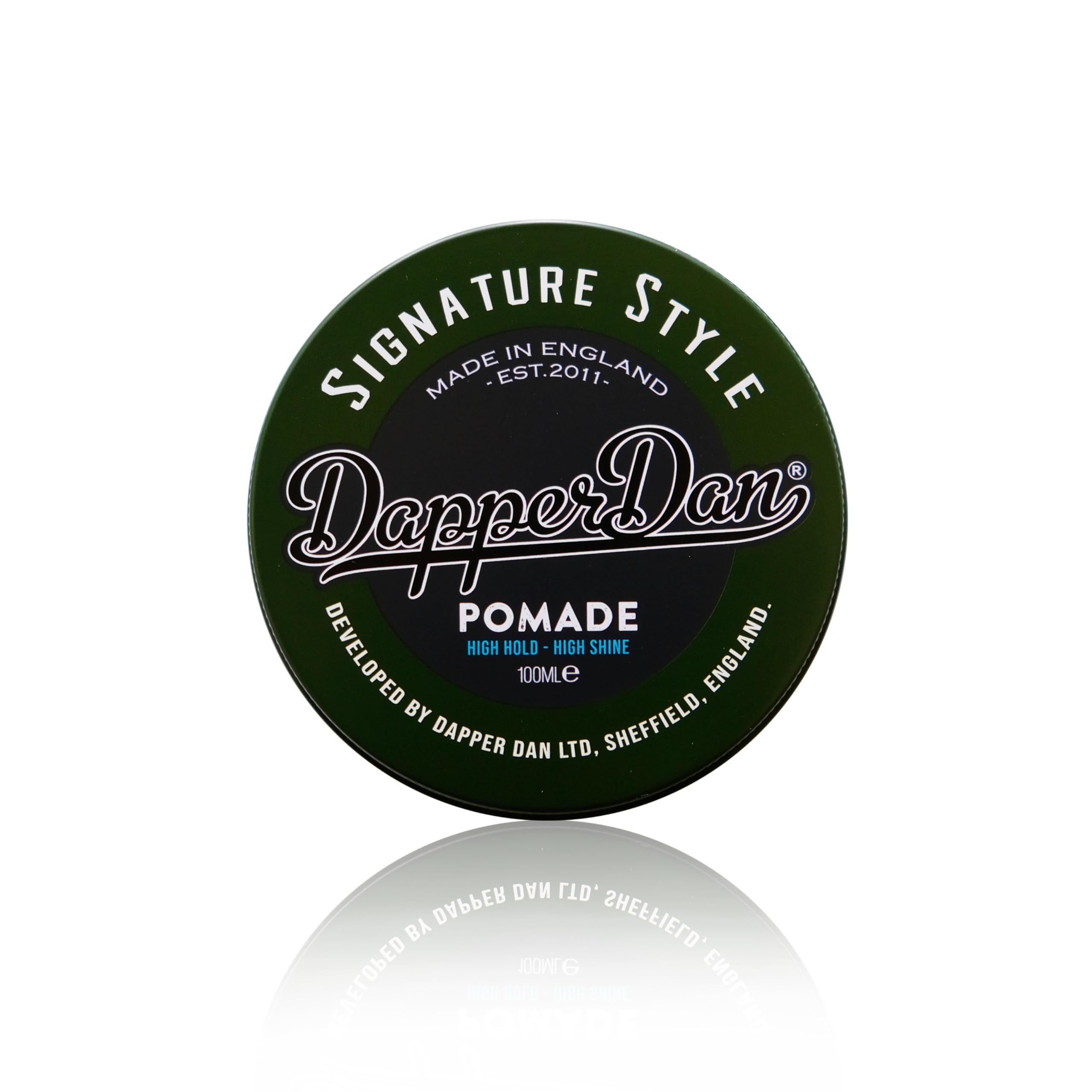 Dapper Dan Signature Style Pomade, High Shine High Hold Hair Pomade for Men, Achieve Classic Styles, Water Based Pomade for All Hair Types, Bergamot and Leather Fragrance, 100ml