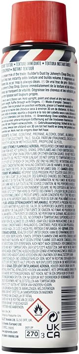 Johnny's Chop Shop Builder's Dust Hair Texture Spray Volume Lift 6 Pack 200ml view 4