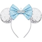 ODOCARE Handmade Mouse Ears Headband for Women and Ladies, Polka Dot Bow Minnie Ears Costume Accessories
