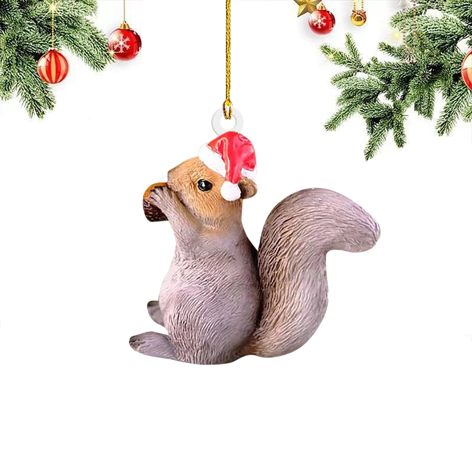 Photo 1 of Christmas Decorations, Christmas Tree Ornaments - Cute Hanging Ornaments for Christmas Tree - Christmas Decor Indoors Home Party-Animal Squirrel