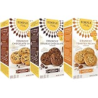 Simple Mills Crunchy Cookie Variety Pack: Chocolate Chip (1), Double Chocolate Chip (1), and Toasted Pecan (1), 3 count