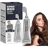 Black Fruit Hair Dye Cream for Grey Hair Coverage - Natural, For Men and Women (Dark Brown)