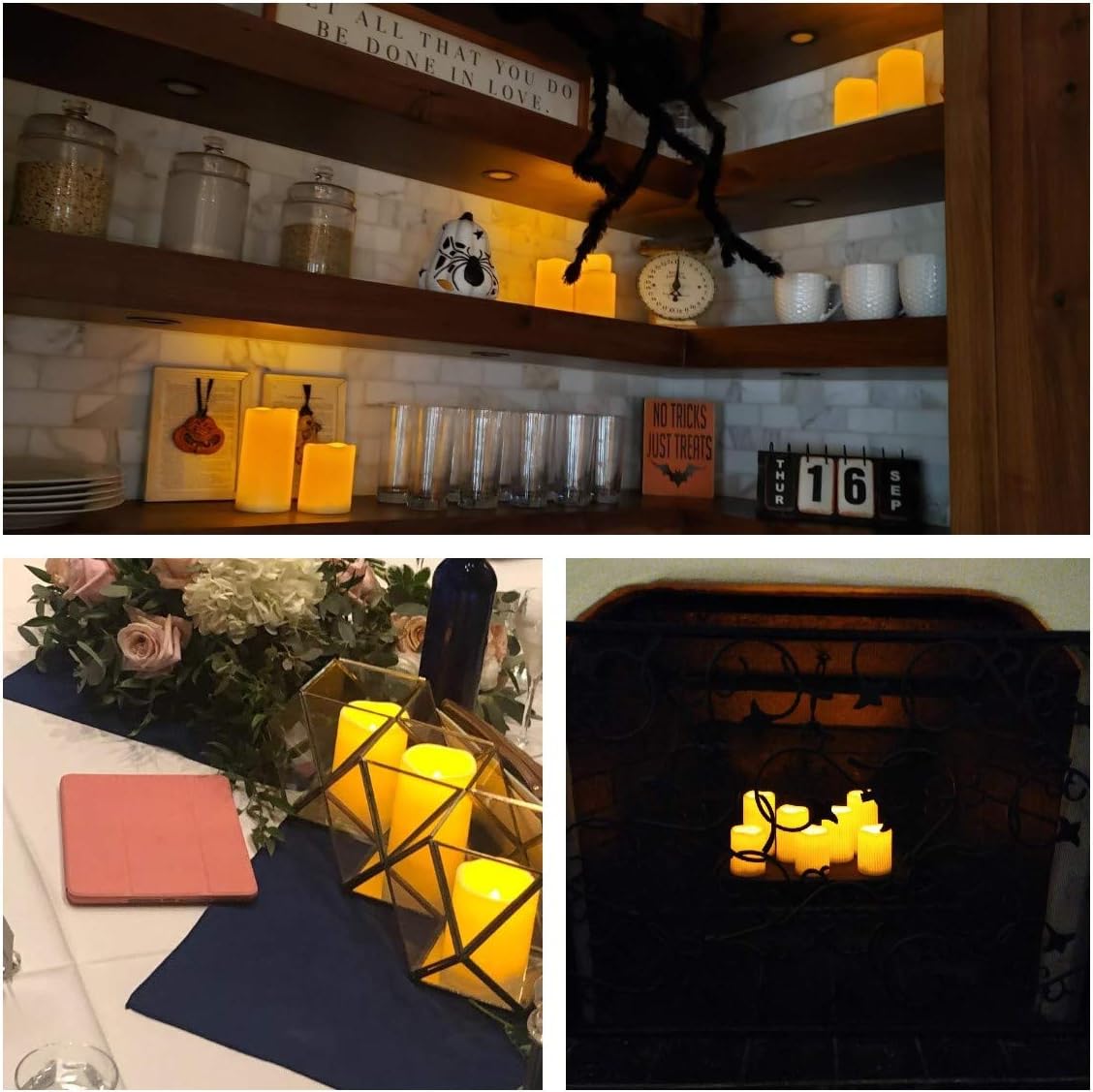 Flameless Candles, Led Candles ,Battery Operated Candles Electric Set of 7(H 4"4"4"5"5"6"6" x D 3") Ivory Resin Candles with Remote Timer Waterproof Outdoor Indoor Candles(Made of Plastic): Home & Kitchen