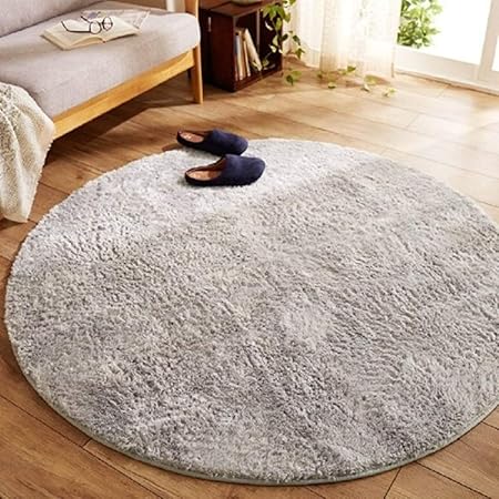Morbuy Tapis Rond Lavable 80cm100 Cm Tapis En Peluche Interieur Anti Slip Chambre à Coucher Salon Tapis Dentrée Absorbant Antidérapant Ménage Rug