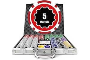 HEITOK Poker Chips Set - 500PCS 11.5 Gram Denominations, Complete with a Sturdy ABS Case and Two Decks of Plastic Cards: Your