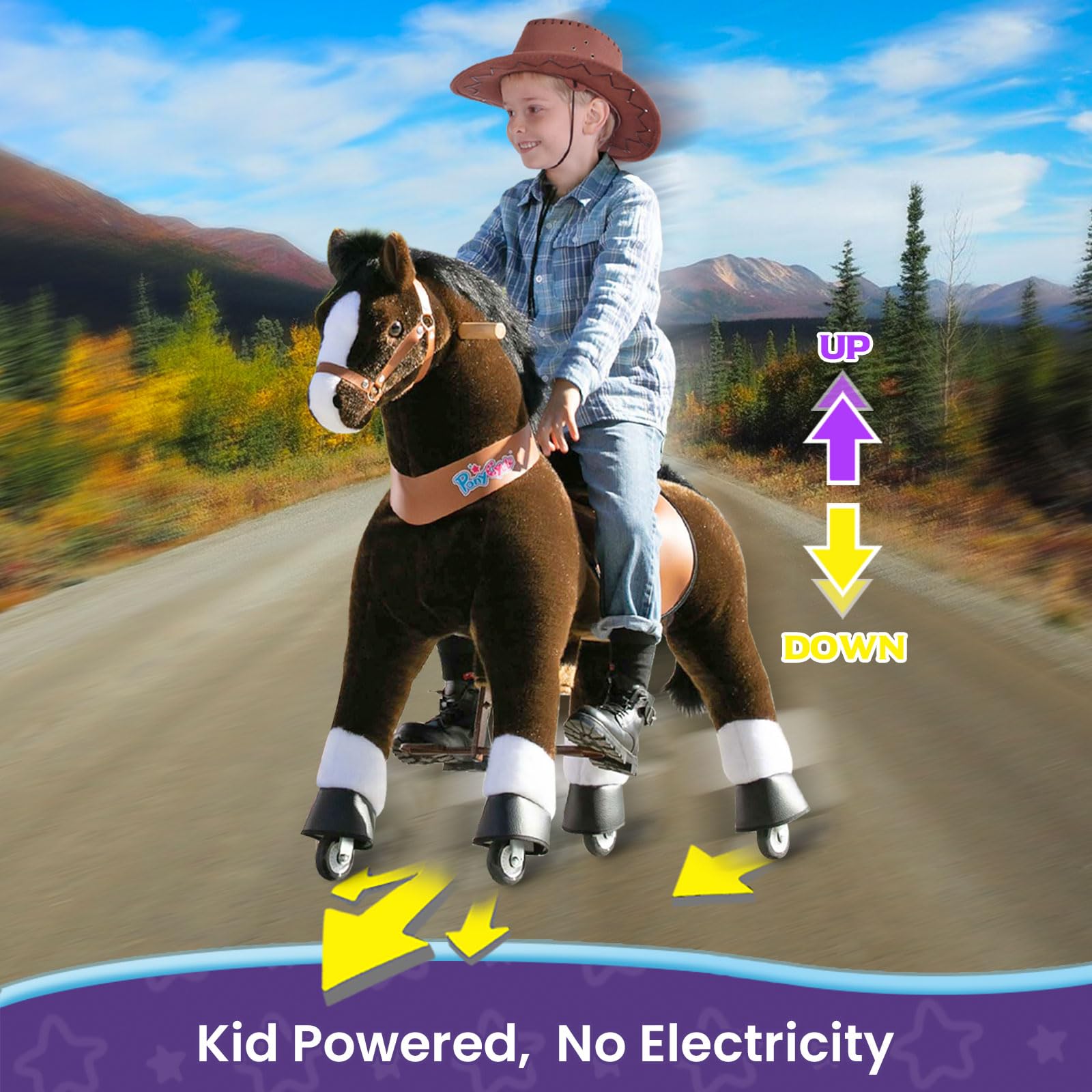 PonyCycle Large Ride on Horse Toys Classic Model U for Big Kids (with Brake/ 42.5