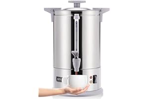 SYBO SR-CP-50B Commercial Grade Stainless Steel Percolate Coffee Maker Hot Water Urn for Catering, 50-Cup 8 L, Grey
