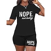 Hilinker Womens 2 Piece Outfits Short Sleeve Top and Shorts Set Summer Workout Casual Tracksuit