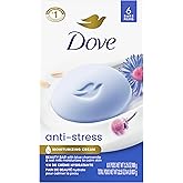 Dove Beauty Bar Gentle Cleanser Anti-Stress Cream Bar Moisturizes To Calm Skin Gentle Bar Soap Cleanser Made With 1/4 Moisturizing Cream 6 pack