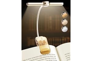 enclize Reading Light, Rechargeable Book Light for Reading in Bed, 180°Adjustable Light Head- Eye Caring 3 Color Temperature & Stepless Dimming, Ideal for Reading Lovers