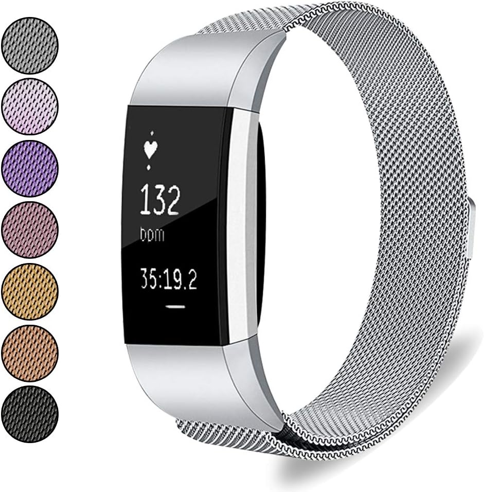 Mosonoi Compatiable with Fitbit Charge 2 Bands, Adjustable Metal Straps Replacement Bands Charge 2 Accessories Fit for Fitbit Charge 2 Smartwatch Women Men