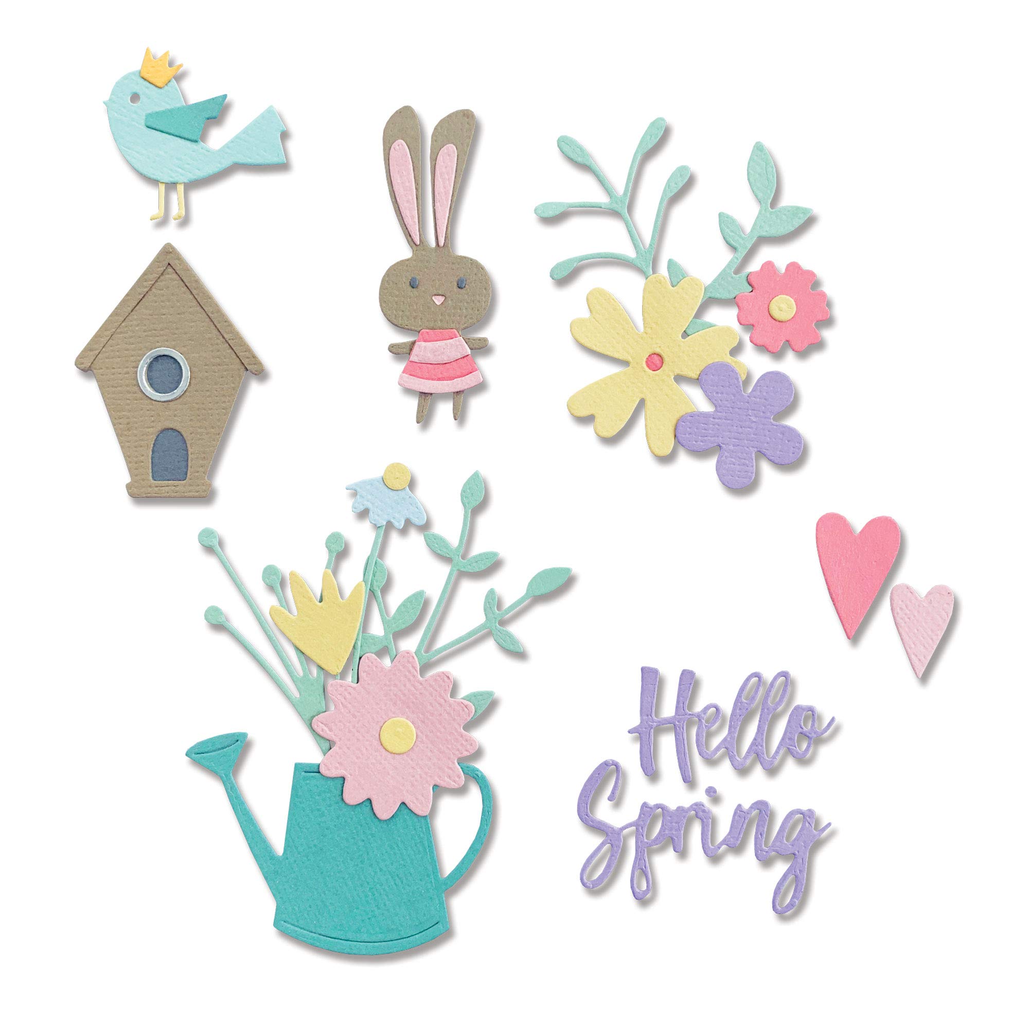 Sizzix Thinlits Die 665091 Hello Spring by Olivia Rose, 16 Pack, Multicolour, One Size