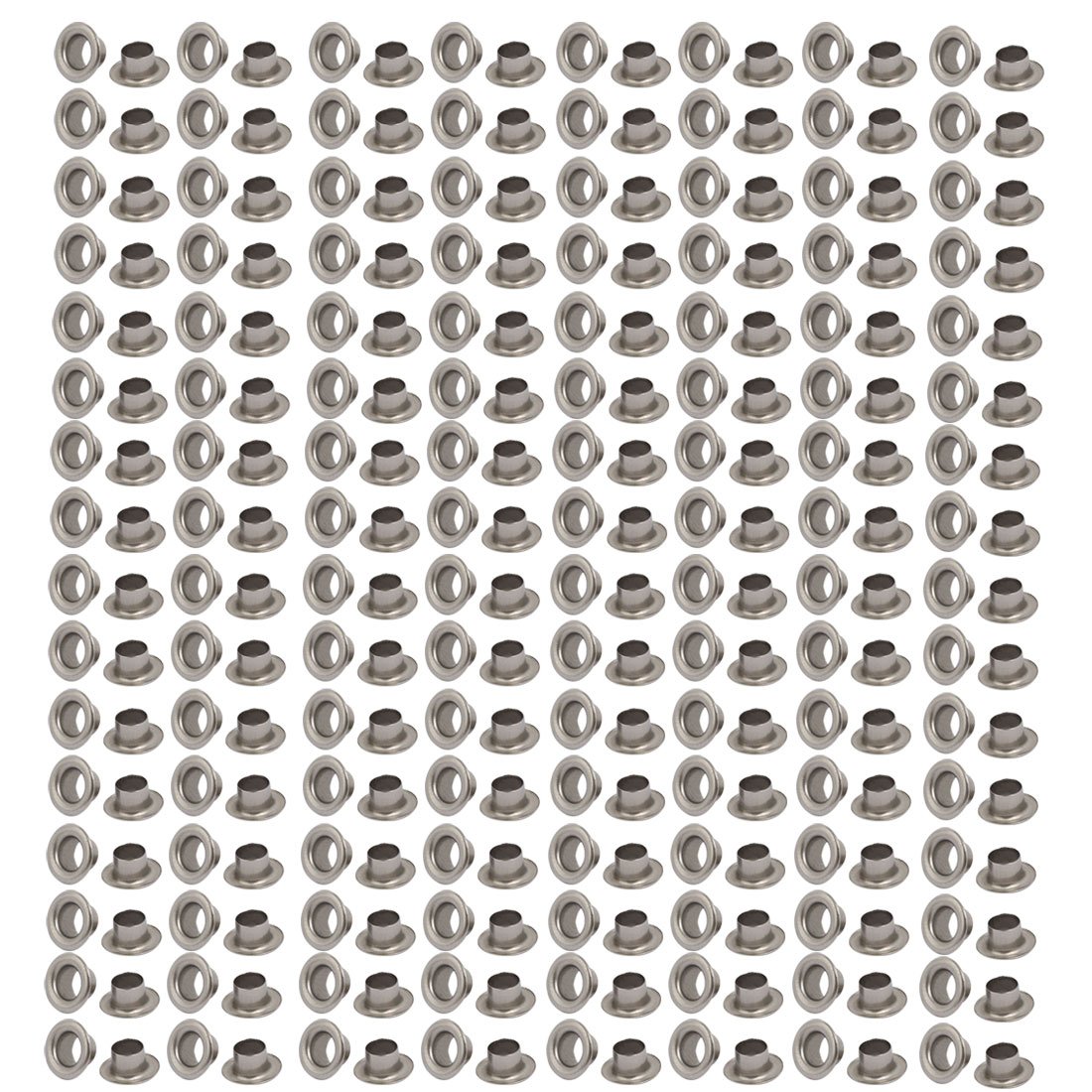 Sourcingmap 500pcs 4mm Inner Dia 201 Stainless Steel Eyelet Grommets Kit w Washer for Leather Canvas Clothes Shoes