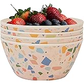 ilohaus Bamboo Bowl Set of 4 – 6 Inch 20 oz Durable Deep Cereal and Snack Dishware for Kids and Toddlers – BPA Free, Dishwasher Safe, Lightweight Alternative to Plastic or Ceramic (Colorpop)