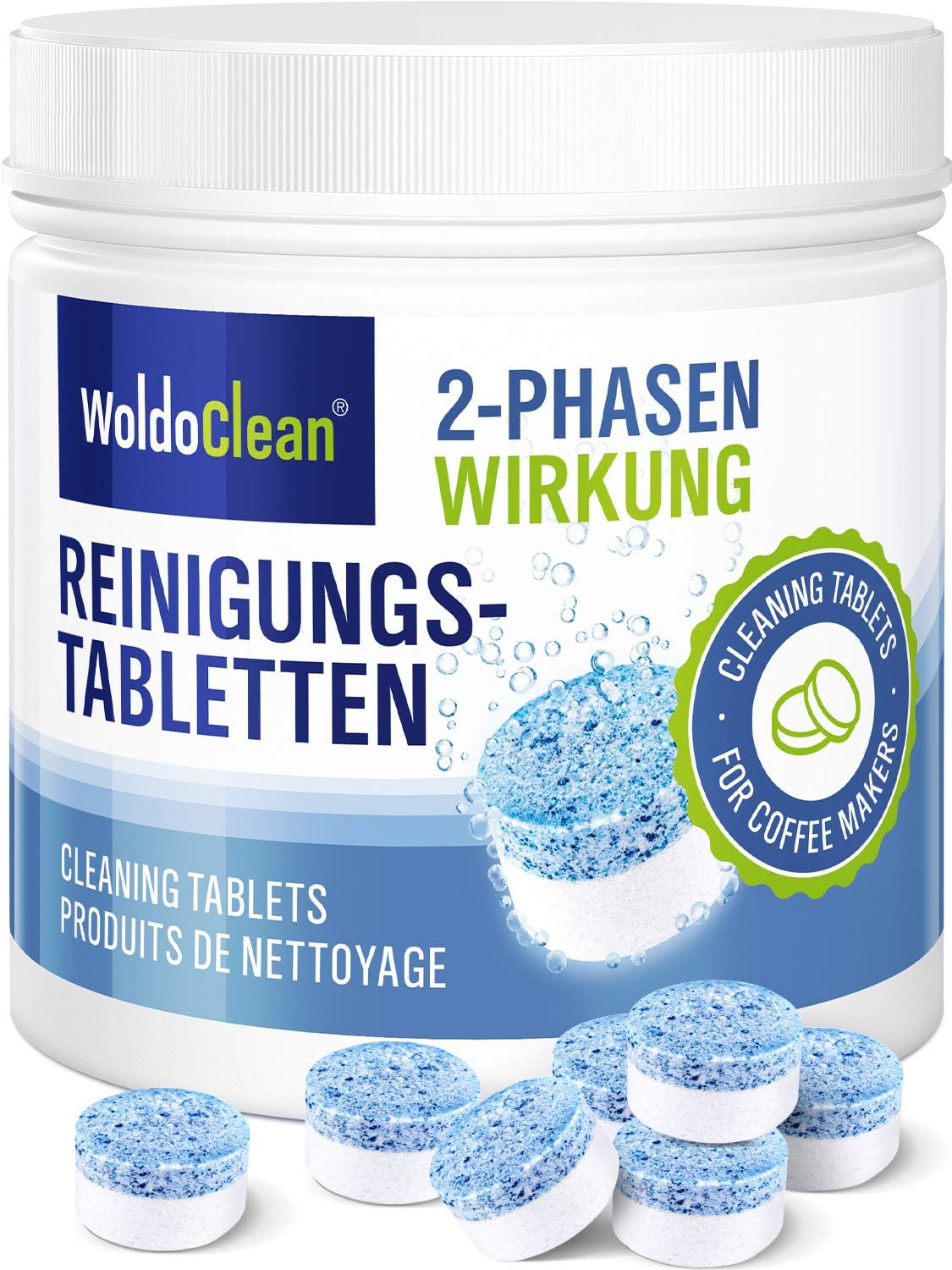 WoldoClean 2-Phase Cleaning Tablets for Automatic Coffee Machines - 25 Tablets, Compatible with Automatic Cleaning Programs