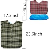 SZXMDKH Adult Bibs 3 Pack Elderly Washable Dining Bibs Red Green Blue 78x44 cm view 3