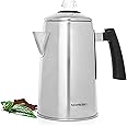 Mixpresso Stainless Steel Stovetop Coffee Percolator, Percolator Coffee Pot, Excellent As Camping Coffee Pot, 52 oz 12 Cup Stainless Steel Coffee Percolator Camping Coffee Makers.