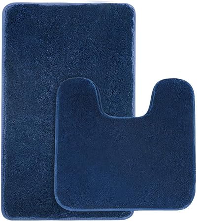 Non Slip Microfiber Soft Bath Mats And Contour Bath Rug Combo Seavish 2 Piece Shaggy Bathroom Rug Set 2 Piece Set Charcoal Grey