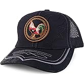 Trendy Apparel Shop Rooster Embroidered Trucker Mesh Baseball Cap