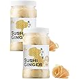Fusion Select 2 Packs Sushi Ginger - Natural Sliced Gari, Pickled Ginger for Sushi - No MSG, Non-GMO - Spicy, Sour, Sweet & Salty Taste Notes - Side Dish For Sashimi, Sushi Ingredients - 12oz