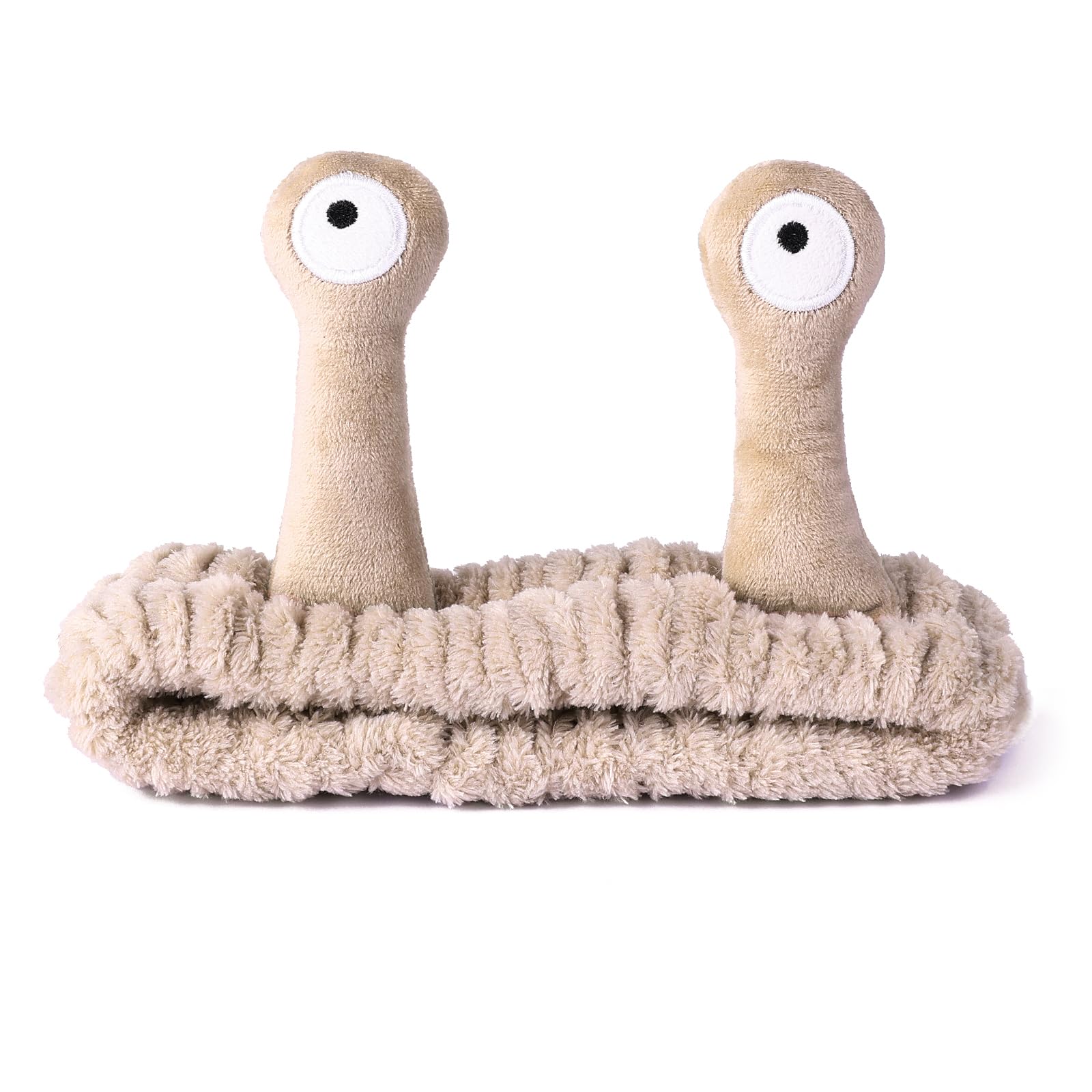 Face Wash Headband, Palm and Snail Spa Hair Bands Makeup Headbands Women Cartoon Cute Coral Fleece Elastic Headband Creative Hair Accessories for Washing Face Shower Sports Beauty Skincare (Khaki) — image 1