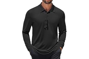COOFANDY Men's Long Sleeve Polo Shirts Quick Dry Moisture Wicking Lightweight Golf Shirts Casual Collared Shirt