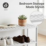 KEPLIN Natural Bamboo 3 Tier Shoe Rack White 70x55x25cm 9 Pairs view 7