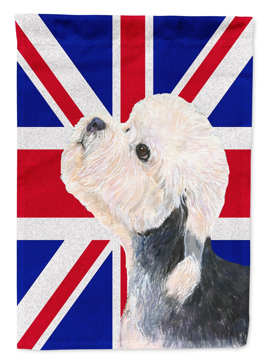 Caroline's Treasures SS4945GF Dandie Dinmont Terrier with English Union Jack British Flag Flag Garden Size, Small, Multicolor