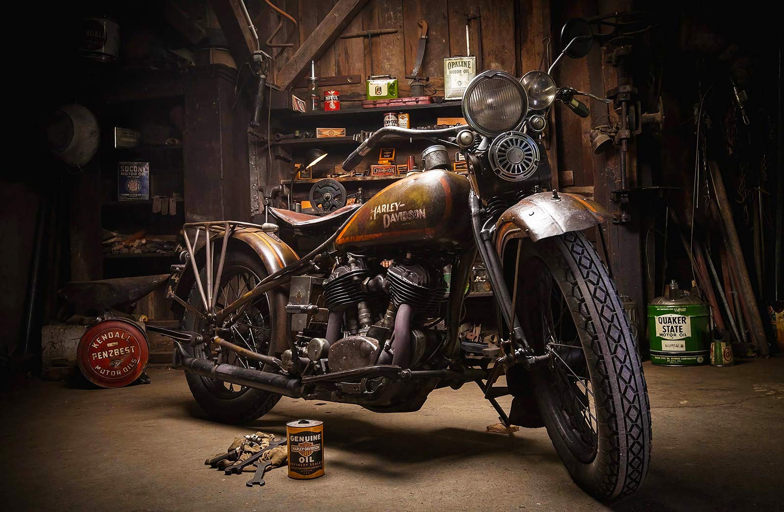 RENWUANGRENWUANG Wooden Adult Jigsaw 1000 Pieces Motorcycle Very Challenging Adult and Teen Casual Jigsaw Puzzle, Large Size Puzzle -20x29.5inches