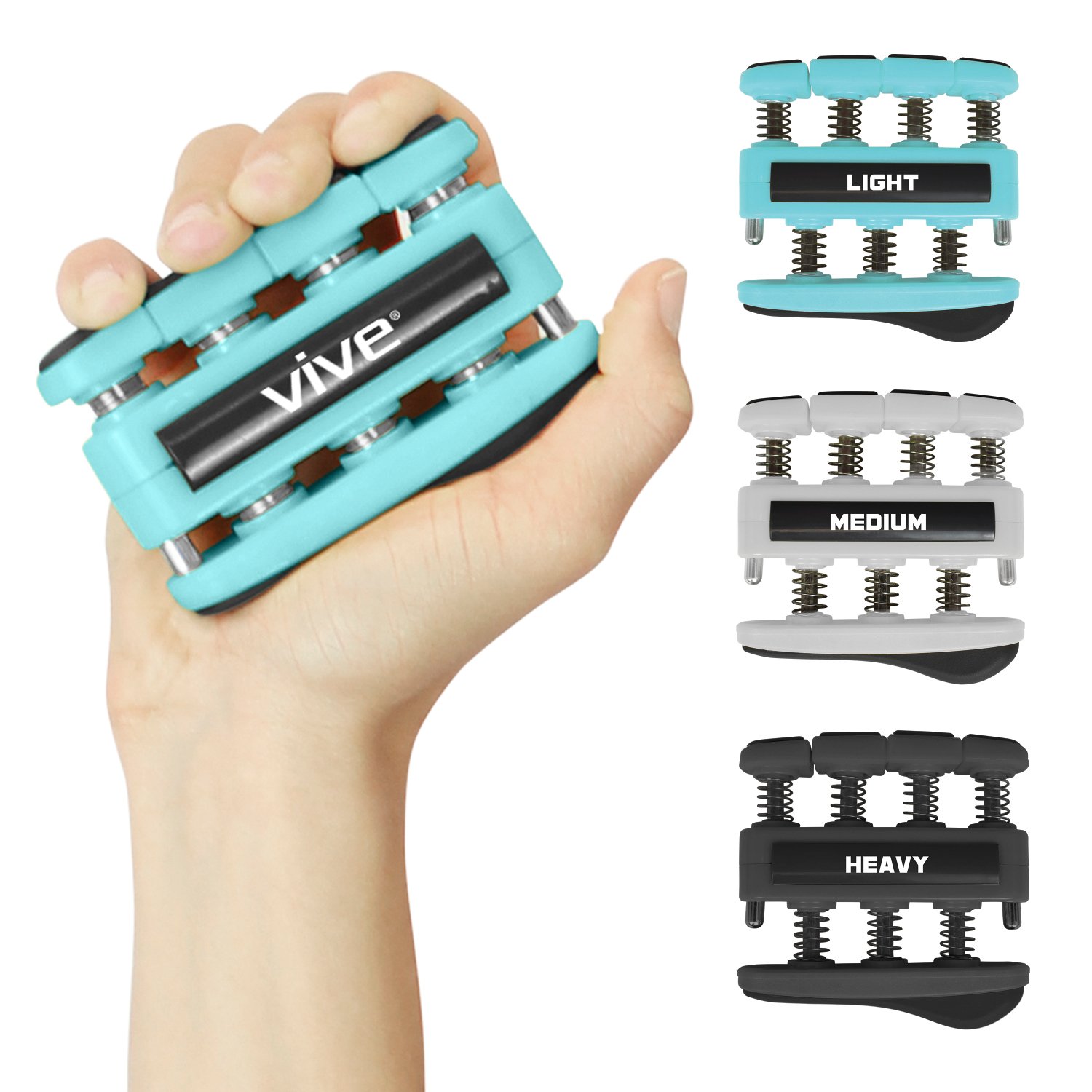 VIVE Finger Strengthener (3 Pack) Guitar Digit Exerciser Hand Grip