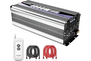 Cantonape 4000W Power Inverter 12V to 110V DC to AC with LCD Display, Remote Controller and 4 x AC Outlets Car Adapter for Car Truck Boat RV Off Grid Solar System
