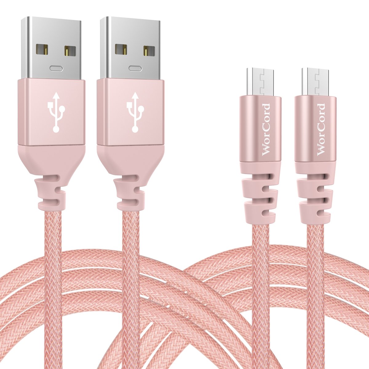 WorCord Cable Micro USB Unidades Carga Rápida m Cable de Conexión Nylon