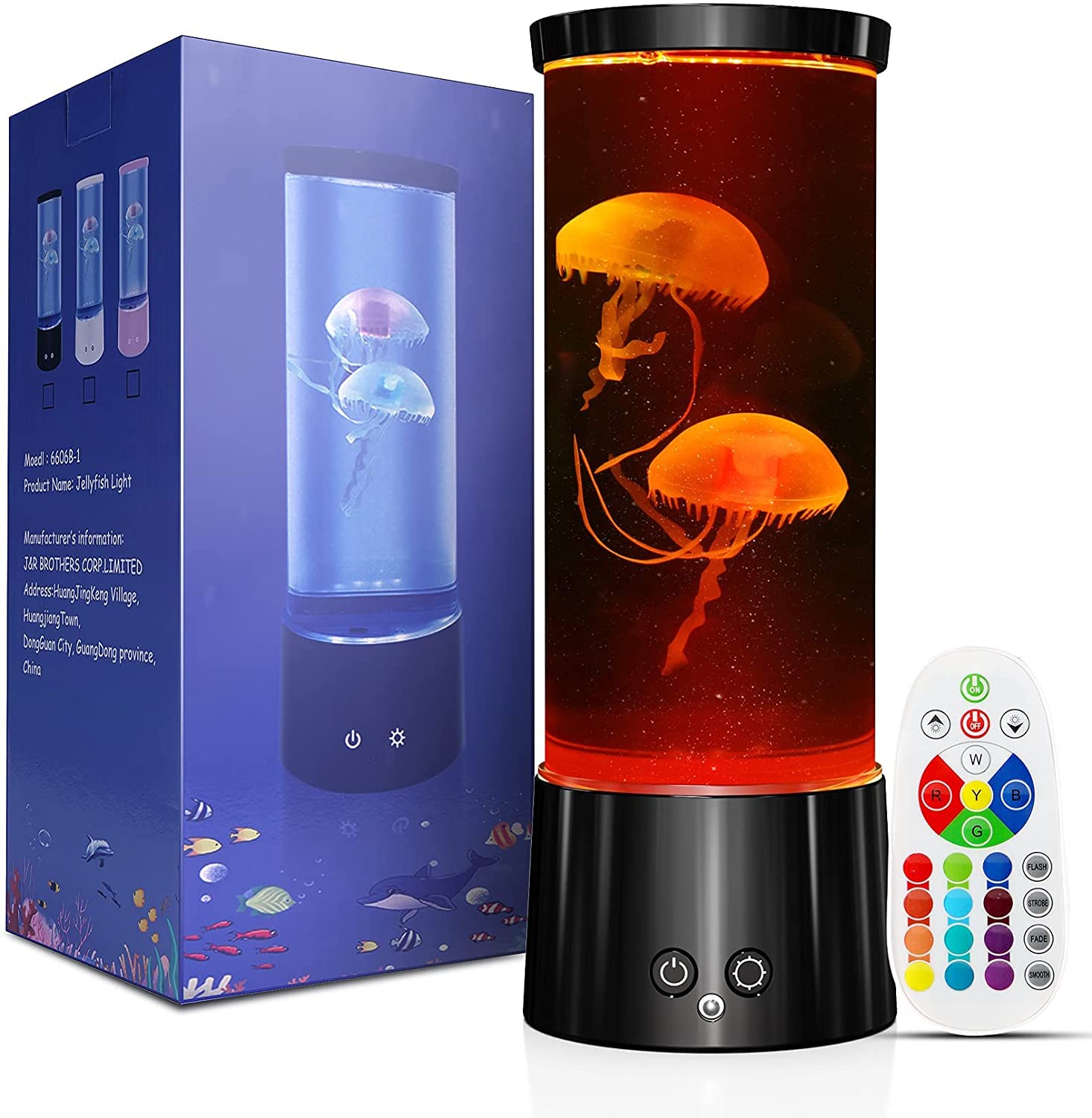 Photo 1 of AONESY Jellyfish Lamp, 17 Color Changing Jelly Fish Tank Mood Lamps for Home Office Room Desktop Decoration, Jellyfish Aquarium Night Light Christmas Gifts for Kids Teens Girls Boys Adults