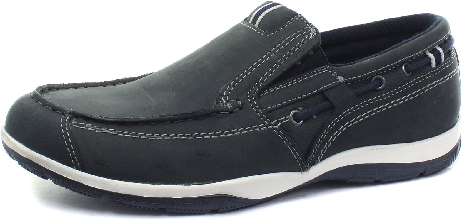 Red Tape Dervock Navy Mens Slip on Boat Shoes