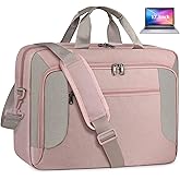 Laptop Bag 17.3 Inch Laptop Briefcase Large Waterproof Laptop Case for Men Women Business Office Work Computer Bag 17 Inch Adjustable Shoulder Messenger Bag, Pink