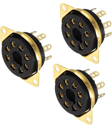 Sockets Céramique 9 Broches Pour Tubes Audio 12AX7, 12AU7 - Lot De 3, Plaqué Or, GZC9-C-1-G