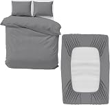 Moonlight20015 King Bedding Set 4 Piece Duvet Cover Fitted Sheet Grey view 1