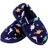 MIXIN Boys Slippers Indoor House Slippers Bedroom Dinosaur Soft Warm Boys House Shoes with Memory Foam