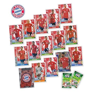 Match Attax Bundesliga 2018/19 - FC Bayern München Mannschafts-Set 15 Karten Basiskarten Clubkarte Starspieler + 2X Fini Foot