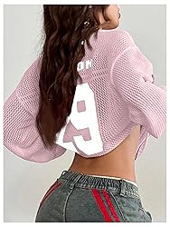 BEAUDRM Women's Number Letter Graphic Sweater