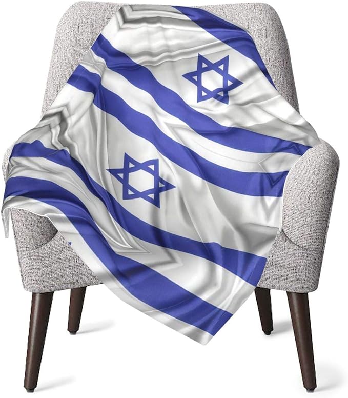 Silky Israeli Flag Baby Plush Blanket,Super Soft Warm Throw Infant Newborn Receiving Blanketfor
