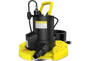 QIOMALA 2 HP Automatic Pool Cover Pump, 5500GPH Sump Pump Submersible Water Pump for Pool Draining with 33ft Power Cord for Garden Pond