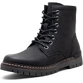 Vepose Women's Fashion Combat Boots, Round Toe Lace-Up Ankle Booties | Comfortable short lug sole booties, cushioned insole and non-slip outsole for office travel,city walks,weekend,fall