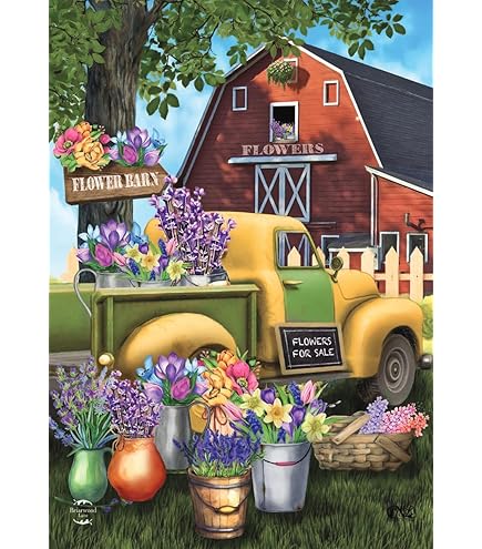 Briarwood Lane Bridge In Blooms Spring House Flag Floral Pickup T - Foto 2