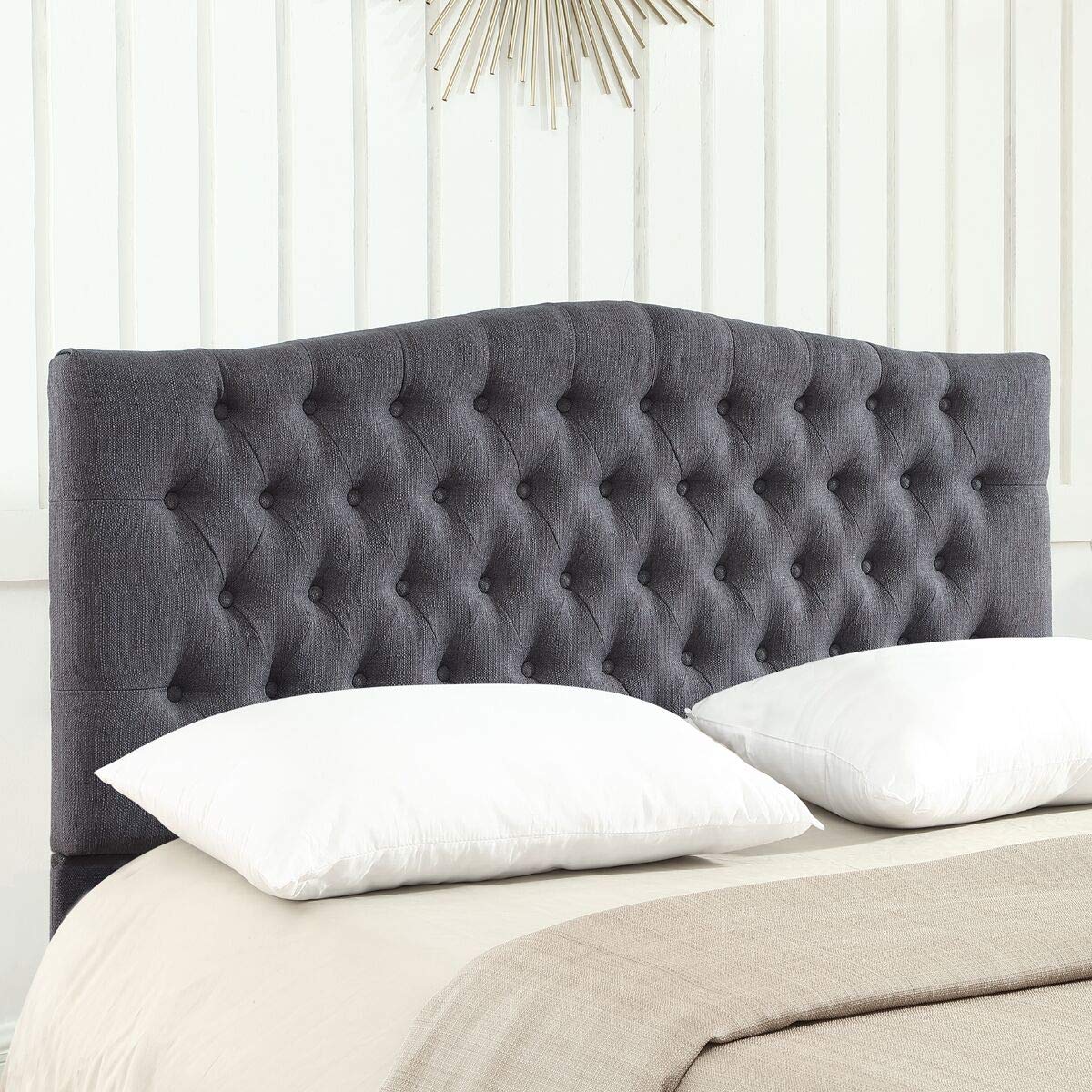 Best Gray Plain Fabric Headboard