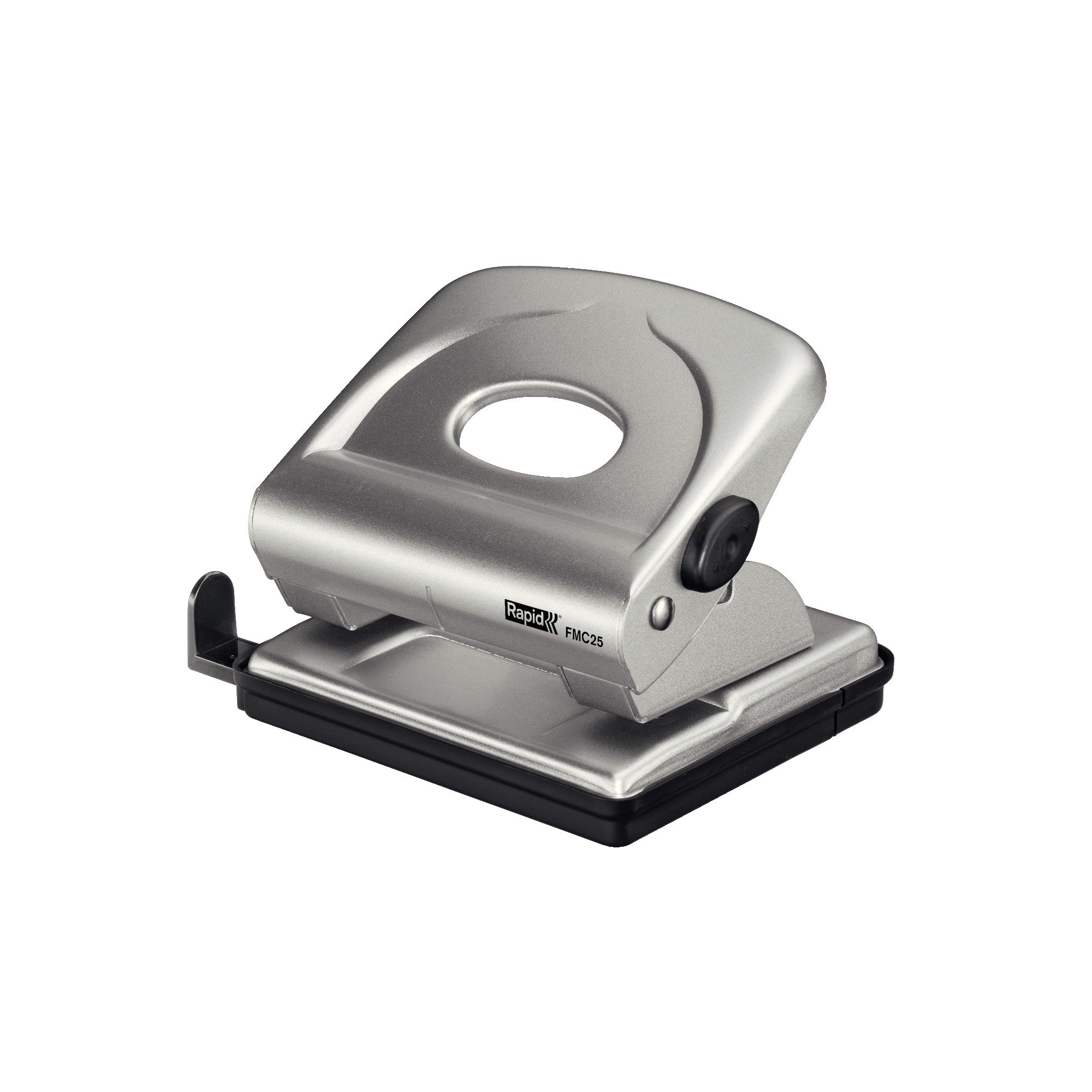 Rapid FMC25+ 2 Hole Punch, Punches up to 30 Sheets, Adjustable Guide Bar, Metal, Silver, 21835502