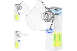 FIVEPROPY Portable Nebulizer for Adults & Kids - USB Rechargeable Handheld Nebulizer for Convenient & Silent Relief Spacer OTC