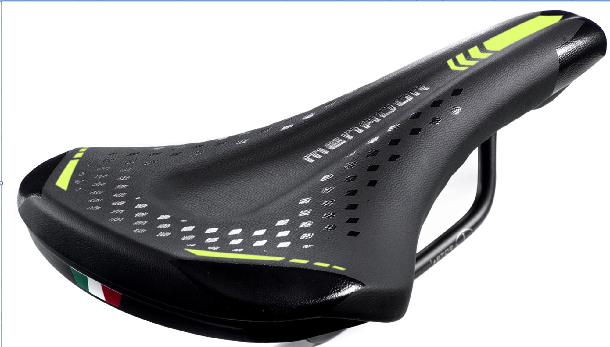 Montegrappa Bike Saddle for E-MTB-GRAVEL Menador Use in Memory Foam Black/Yellow