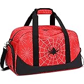 JIANYA Kids Duffle Bag Boys Sports Gym Bag with Shoe Compartment & Wet Pocket, Kids Carry On Weekender Travel Bag, Red