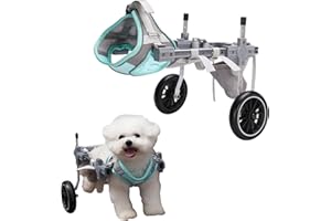 PTWSF Dog Wheelchair for Back Legs，Adjustable Pets Cart Mobility Aids for Little Pets,Chest & Thigh Support,Suitable Small Medium Dogs (Two Rounds, M)